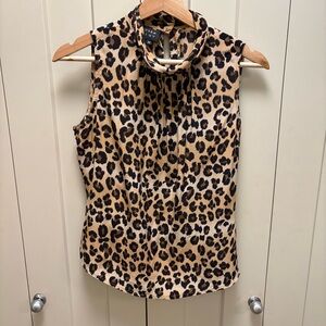 Spenser Jeremy -Leopard Print 100% silk Blouse-Size M